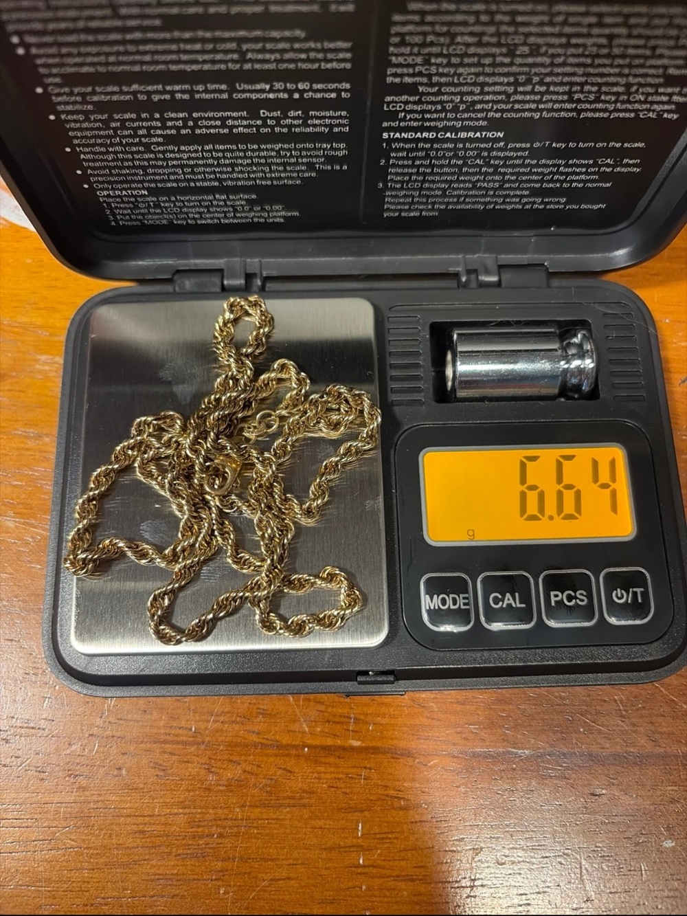 Gold Rope Chain Necklace - 6.64g 10k